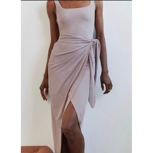 Aritzia Wilfred Saturn Midi Dress Wrap Skirt Eco Sustainable Sz XS Light Purple
